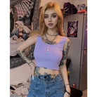 Pastel Purple Candy Colored Crop Top for a Sweet Girly Look - shirt