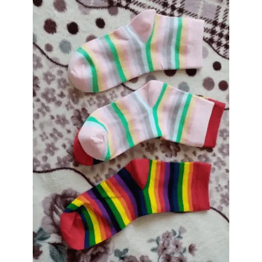 Pastel Rainbow Socks for Fairy Kei Fashion Lovers - Cosparty