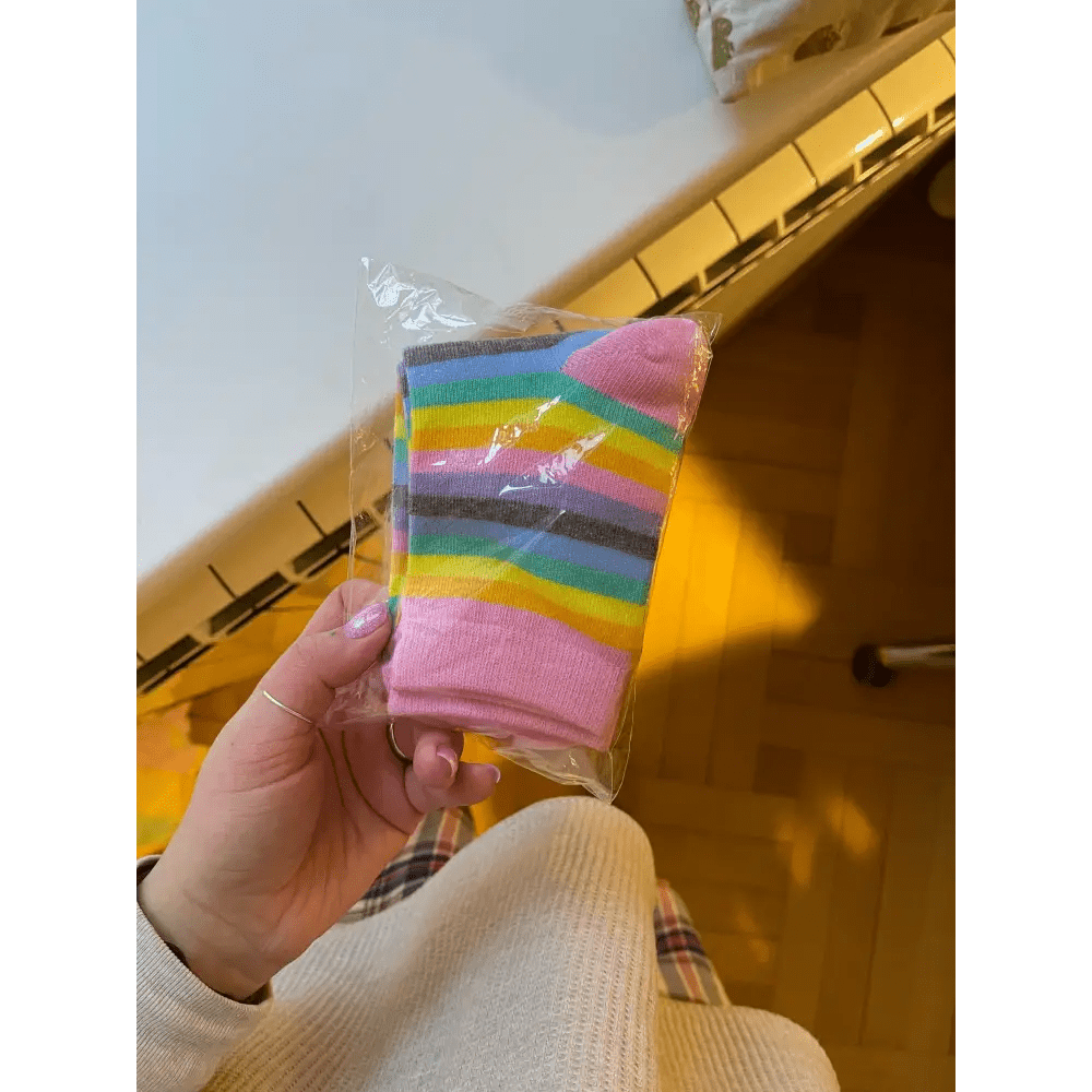 Pastel Rainbow Socks for Fairy Kei Fashion Lovers - Cosparty