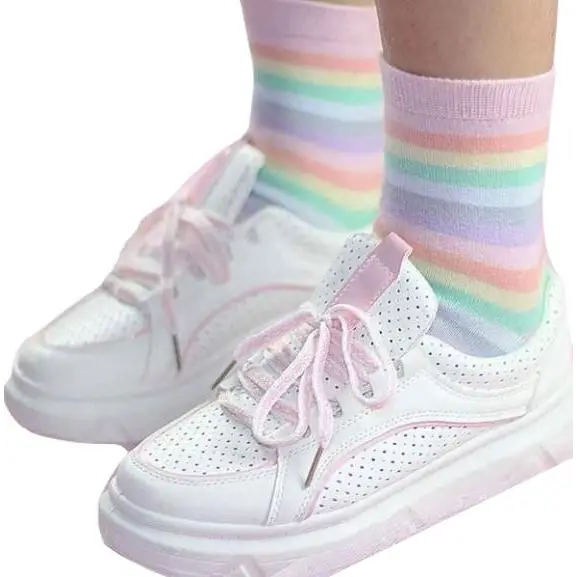 Pastel Rainbow Socks for Fairy Kei Fashion Lovers - socks