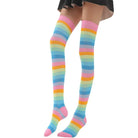 Pastel Rainbow Thigh High Socks for Kawaii Pride Lovers - stockings