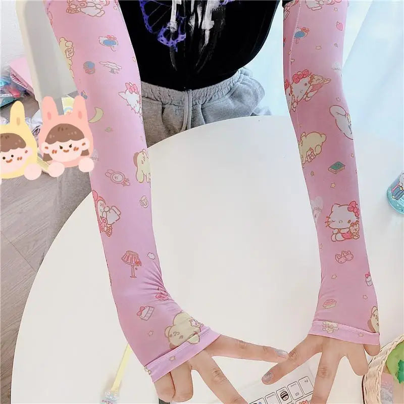 Pastel Sanrio Character Arm Sleeves for Cozy Style - gloves