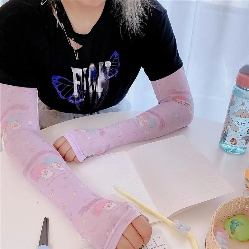 Pastel Sanrio Character Arm Sleeves for Cozy Style - gloves