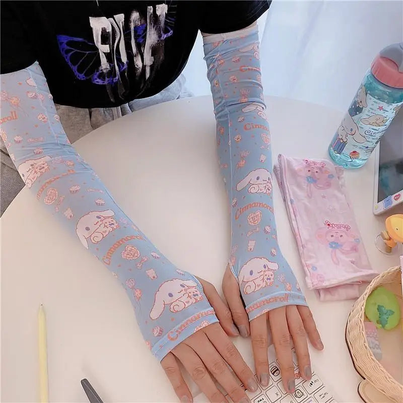 Pastel Sanrio Character Arm Sleeves for Cozy Style - gloves