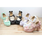 Pastel Sweet Lolita Heels with Heart Embellishments and Bows - Shoes