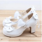 Pastel Sweet Lolita Heels with Heart Embellishments and Bows - Cosparty