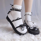 Pastel Sweet Lolita Shoes with Cute Embroidered Paw Prints - Cosparty