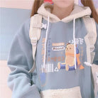 Pastel Teddy Bear Fleece Pullover Hoodie - hoodie