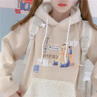 Pastel Teddy Bear Fleece Pullover Hoodie - Cosparty