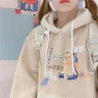 Pastel Teddy Bear Fleece Pullover Hoodie - Cosparty