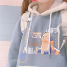 Pastel Teddy Bear Fleece Pullover Hoodie - hoodie