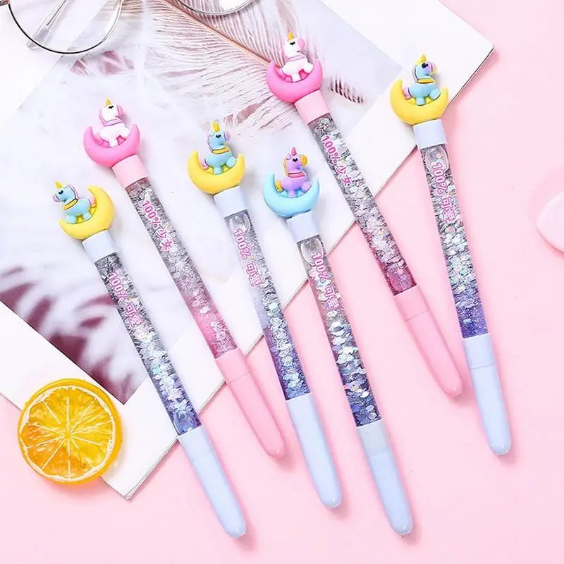 Pastel Unicorn Glitter Pens for Doodling and Display - pen