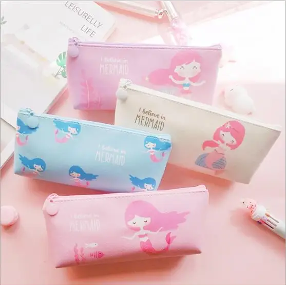 Pastel Unicorn Mermaid Pencil Case for Storing Essentials - bag