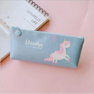 Pastel Unicorn Mermaid Pencil Case for Storing Essentials - Blue Unicorn - bag