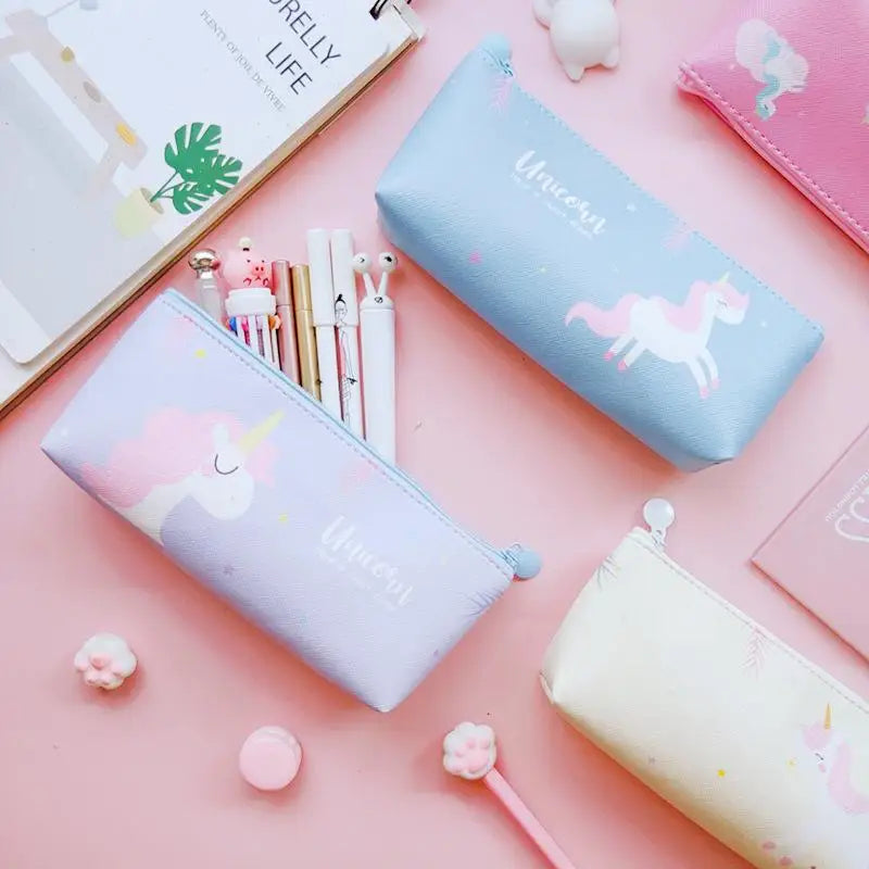 Pastel Unicorn Mermaid Pencil Case for Storing Essentials - bag