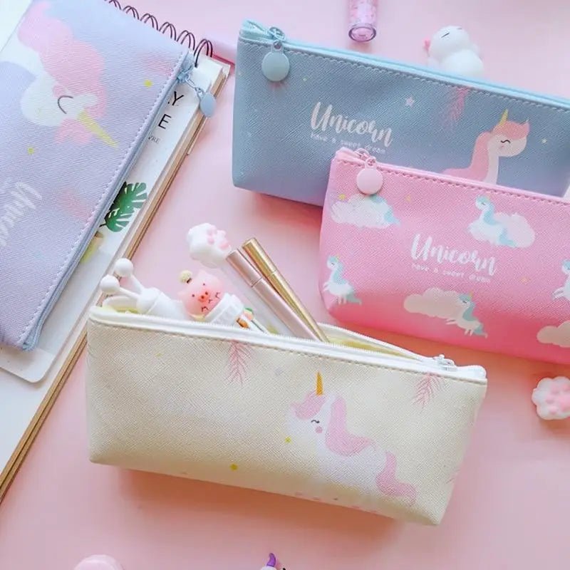 Pastel Unicorn Mermaid Pencil Case for Storing Essentials - Cosparty