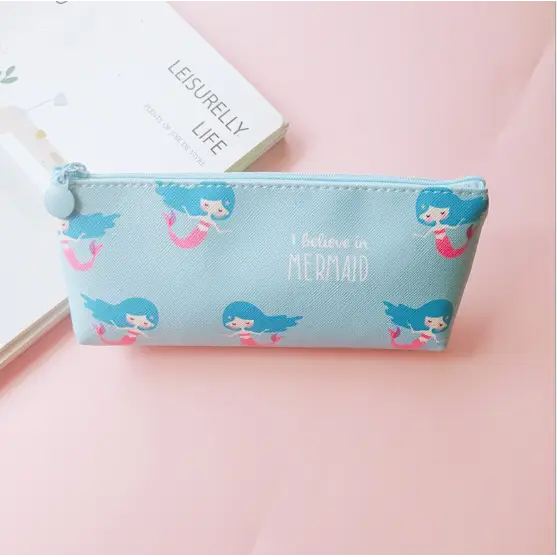 Pastel Unicorn Mermaid Pencil Case for Storing Essentials - Blue Mermaid - bag