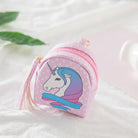 Pastel Unicorn Wallet with Secure Zipper Closure - Pink Unicorn - Wallet