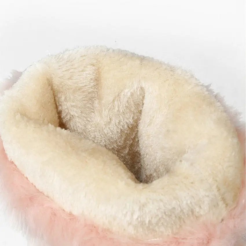 Pastel Vegan Fur Boots with Chunky Block Heel - Cosparty