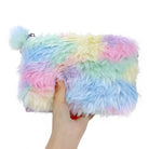 Pastel Vegan Fur Satchel with Removable Straps - Purse