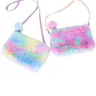 Pastel Vegan Fur Satchel with Removable Straps - Purse