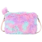 Pastel Vegan Fur Satchel with Removable Straps - Purse