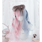 Pastel Wavy Long Hair Pink Ombre Wig with Sweet Fringe - Cosparty