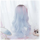 Pastel Wavy Long Hair Pink Ombre Wig with Sweet Fringe - wig