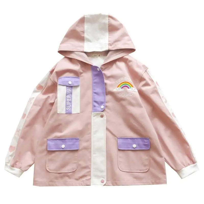 Pastel Windbreaker Coat in Candy Colors for Fairy-Kei Fashion - coat