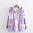 Pastel Windbreaker Coat in Candy Colors for Fairy-Kei Fashion - Purple - coat