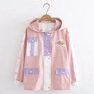 Pastel Windbreaker Coat in Candy Colors for Fairy-Kei Fashion - Pink - coat