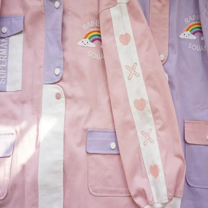 Pastel Windbreaker Coat in Candy Colors for Fairy-Kei Fashion - coat