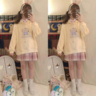 Pastel Yellow Bear Hoodie with Cozy Pouch and Cute Details - Cosparty
