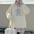 Pastel Yellow Bear Hoodie with Cozy Pouch and Cute Details - sweater