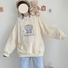 Pastel Yellow Bear Hoodie with Cozy Pouch and Cute Details - Cosparty