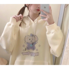 Pastel Yellow Bear Hoodie with Cozy Pouch and Cute Details - sweater