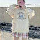 Pastel Yellow Bear Hoodie with Cozy Pouch and Cute Details - sweater