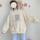 Pastel Yellow Bear Hoodie with Cozy Pouch and Cute Details - sweater