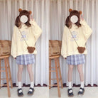 Pastel Yellow Bear Hoodie with Cozy Pouch and Cute Details - Cosparty