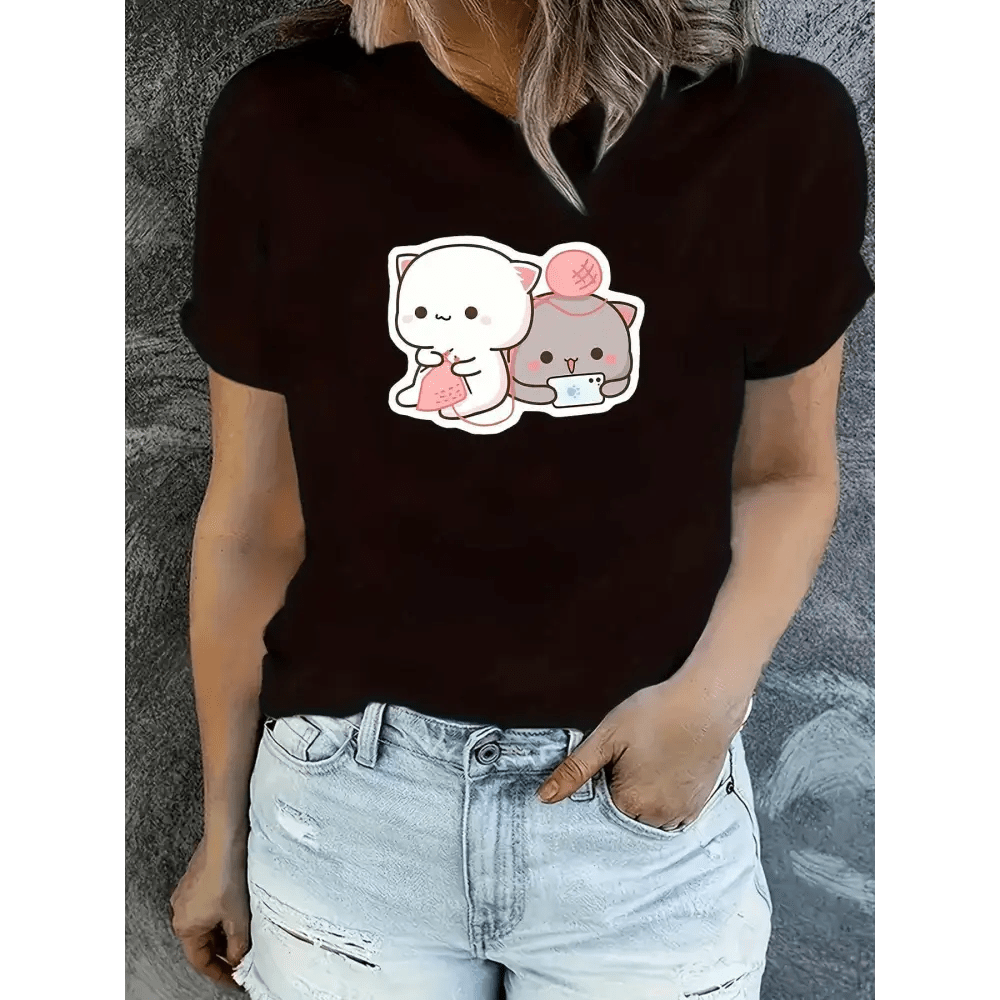 Peach and Goma T-Shirts Featuring Adorable Cat Duo Designs - Cosparty