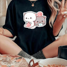 Peach and Goma T-Shirts Featuring Adorable Cat Duo Designs - Cosparty