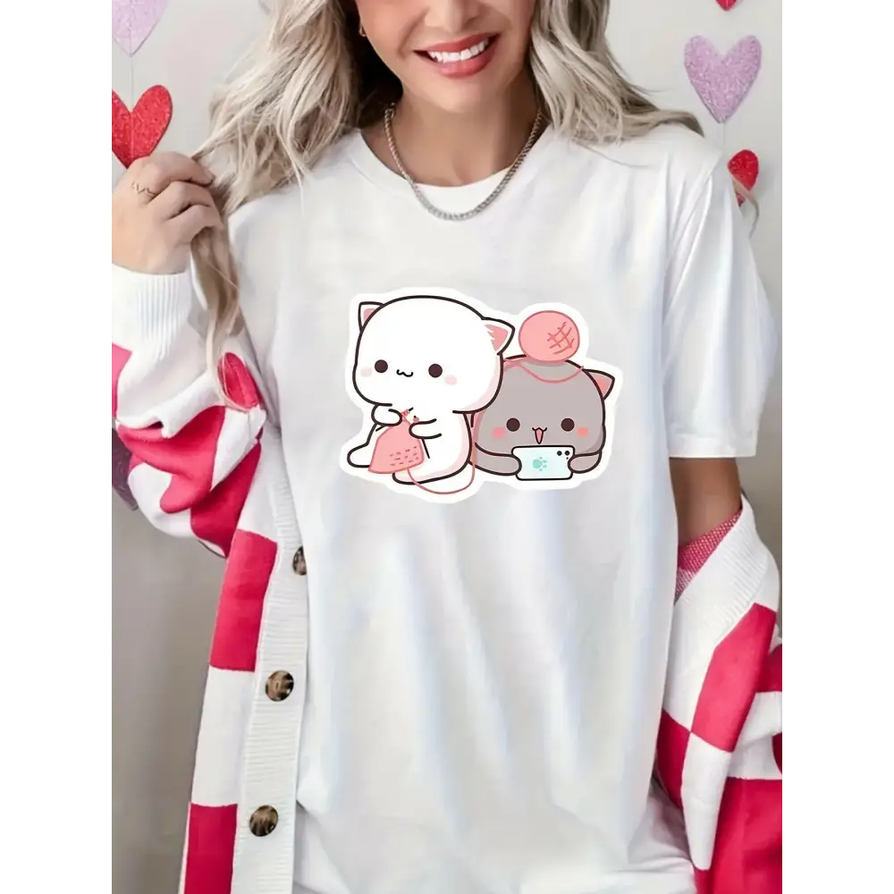 Peach and Goma T-Shirts Featuring Adorable Cat Duo Designs