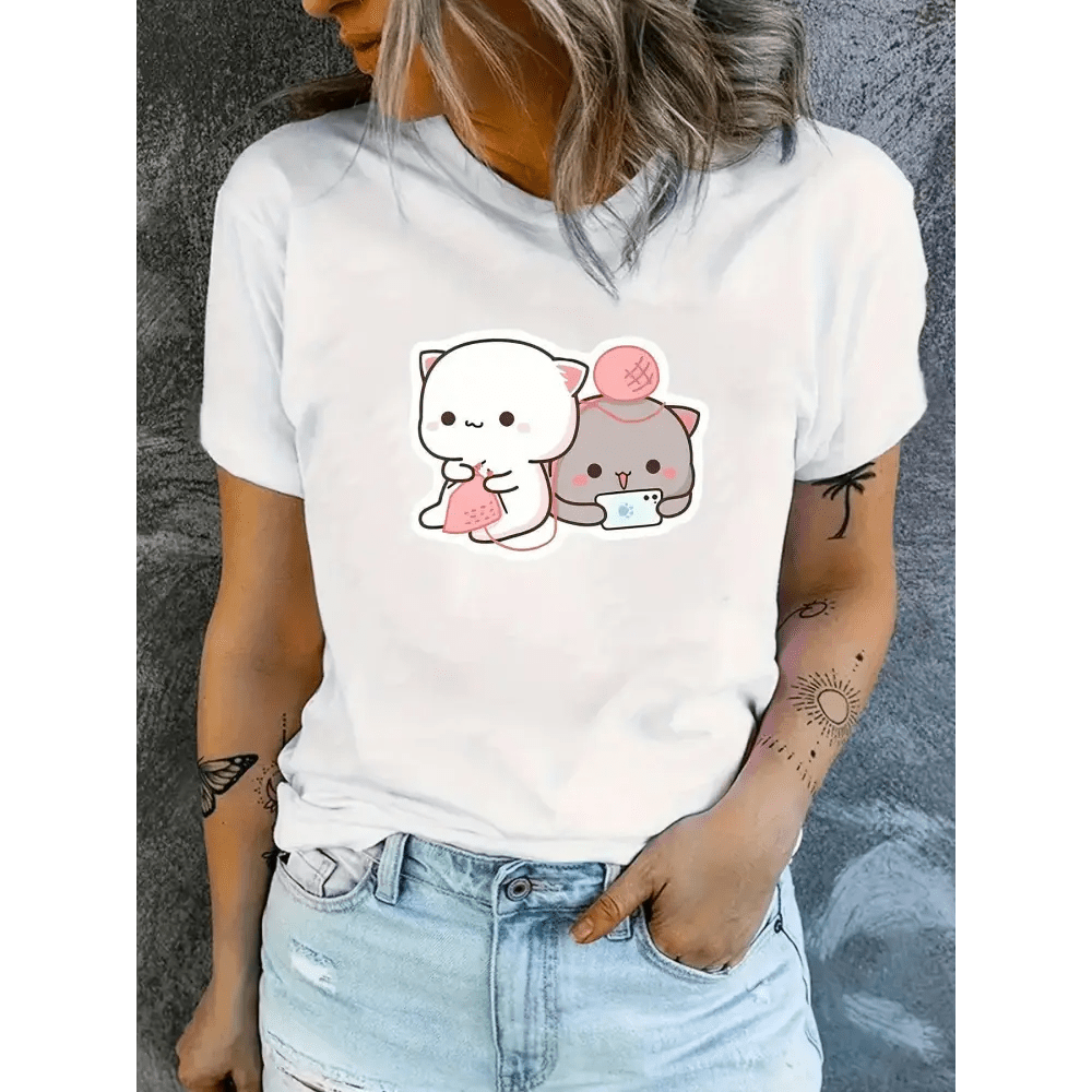 Peach and Goma T-Shirts Featuring Adorable Cat Duo Designs - Cosparty