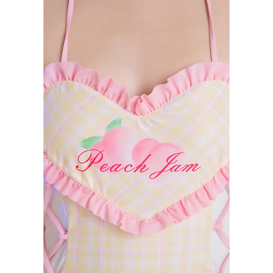 Peach Jam Ruffled Corseted Onesie for Swimsuit and Romper Styles - onesie