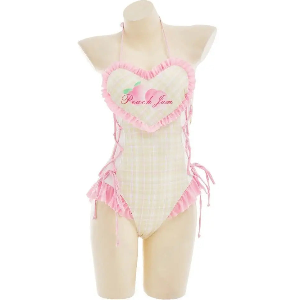 Peach Jam Ruffled Corseted Onesie for Swimsuit and Romper Styles - onesie