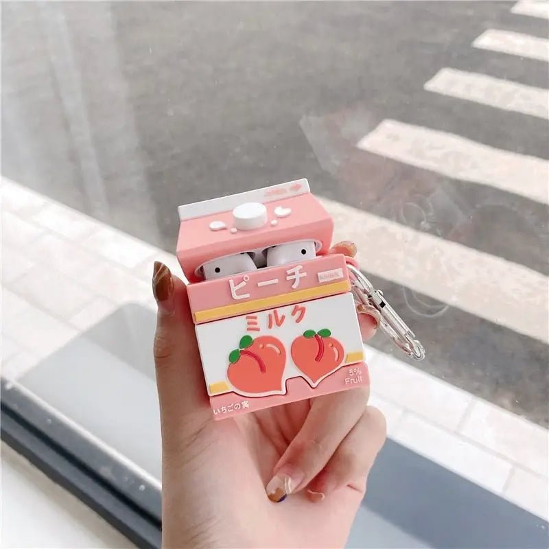 Peach Milk Box Airpod Case in Soft Rubber - Cosparty