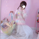 Perfect Cozy Magical Girl Knit Sweater with White Stripes - Cosparty