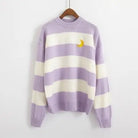 Perfect Cozy Magical Girl Knit Sweater with White Stripes - sweater