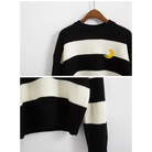 Perfect Cozy Magical Girl Knit Sweater with White Stripes - sweater