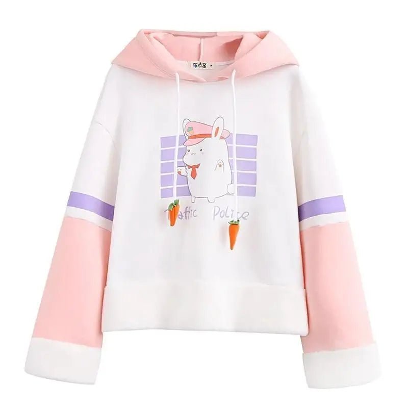 Perfectly Kawaii Bunny Ear Hoodie with Adorable Details - Cosparty